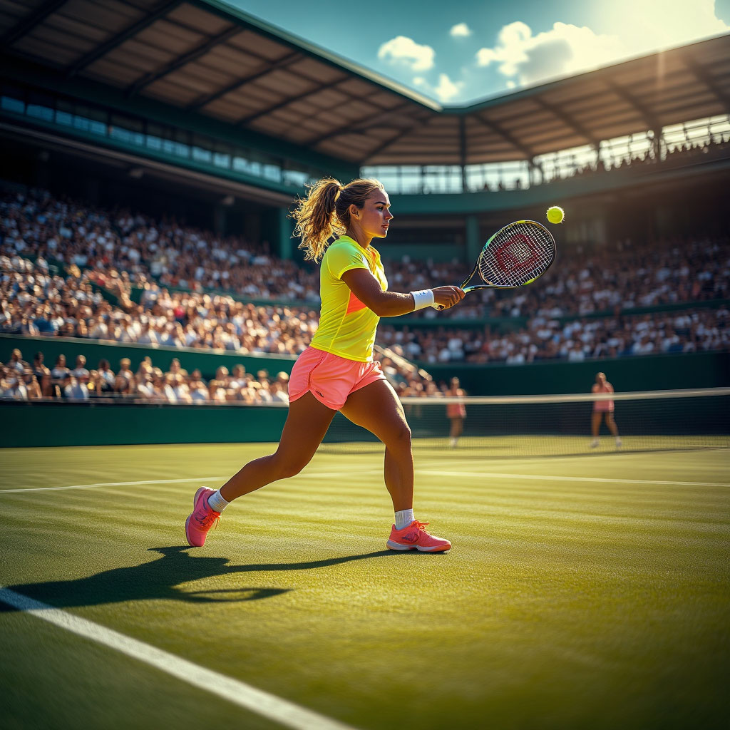 Tennis players in action